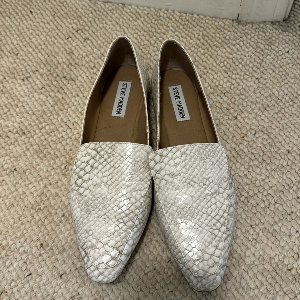 White snake loafers